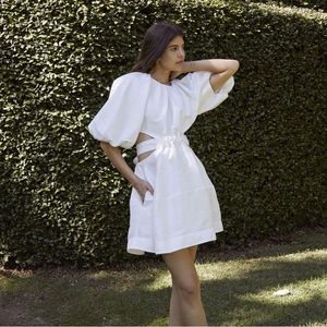 Aje White Mimosa Cut Out Mini Dress